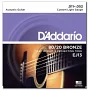Набор струн для акустической гитары DADDARIO EJ13 80/20 BRONZE CUSTOM LIGHT 11-52