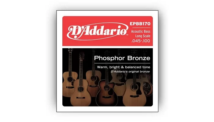 Набор струн для акустической гитары DADDARIO EPBB170 ACOUSTIC BASS PHOSPHOR BRONZE 4 STRING, фото № 1