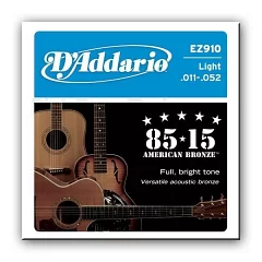 Набор струн для акустической гитары DADDARIO EZ910 BRONZE LIGHT 11-52