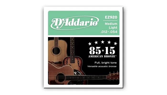 Набір струн для акустичної гітари DADDARIO EZ920 BRONZE MEDIUM LIGHT 12-54, фото № 3