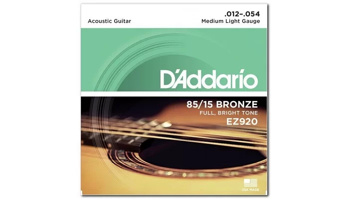 Набір струн для акустичної гітари DADDARIO EZ920 BRONZE MEDIUM LIGHT 12-54, фото № 4