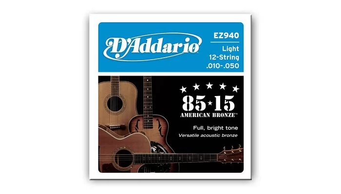 Набір струн для акустичної гітари DADDARIO EZ940 BRONZE MEDIUM 12 STRINGS 10-50, фото № 1