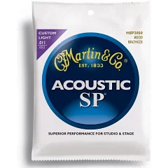 Набор струн для акустической гитары MARTIN MSP3050 SP Acoustic 80/20 Bronze Custom Light (11-52)