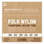 Набор струн для классической гитары DADDARIO EJ32 FOLK NYLON Ball End Silver Wound / Black Treble