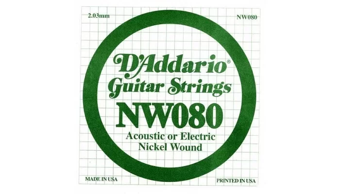 Струна 0.080 для гитары DADDARIO NW080 XL Nickel Wound 080, фото № 1