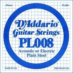 Струна для гітари DADDARIO PL008 Plain Steel 008