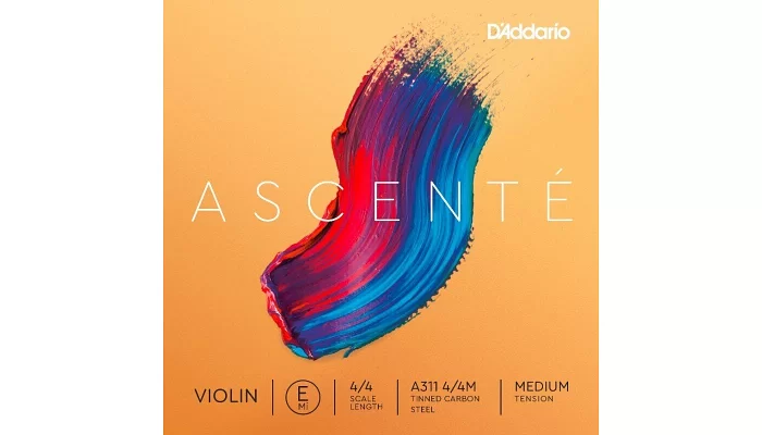 Струна для скрипки DADDARIO A311 4 / 4M Ascent Violin String E 4 / 4M, фото № 1