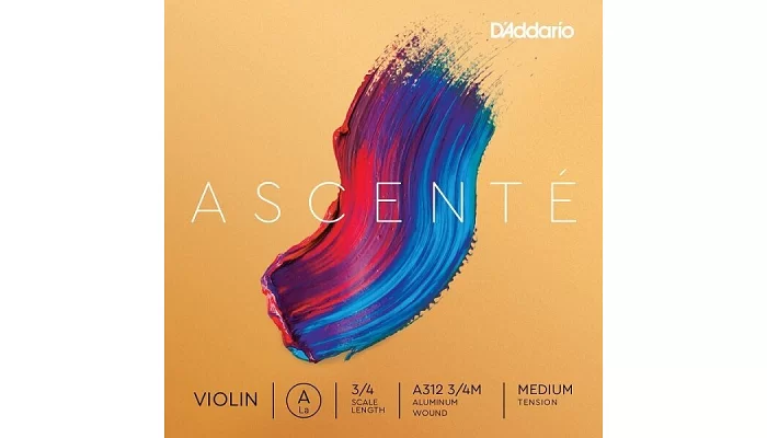 Струна для скрипки DADDARIO A312 3 / 4M Ascent Violin String A 3 / 4M, фото № 1