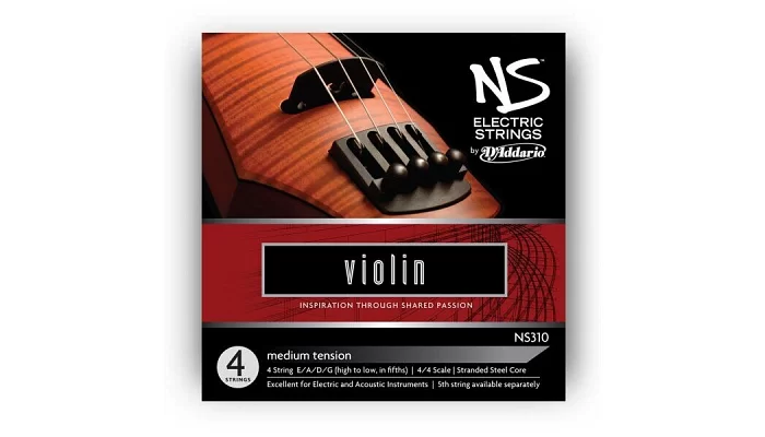 Струны для смычковых DADDARIO NS310 NS Electric Violin 4/4, фото № 1