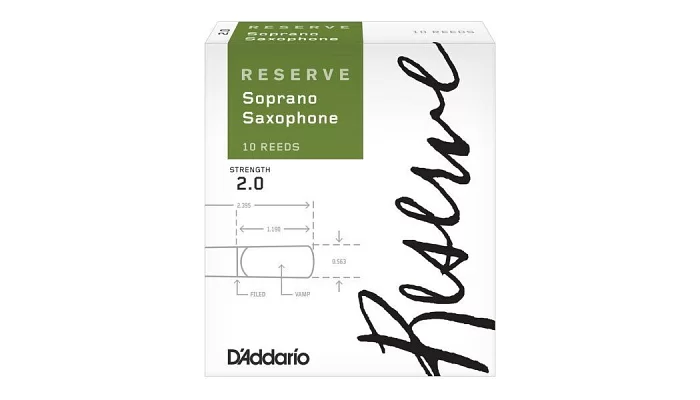 Трости для сопрано саксофона DADDARIO Reserve - Soprano Sax #2.0 - 10 Box, фото № 1