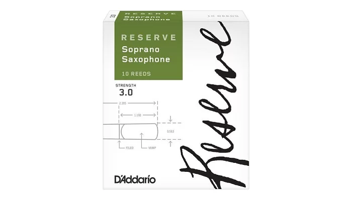 Тростини для сопрано саксофона DADDARIO Reserve - Soprano Sax # 3.0 - 10 Box, фото № 1