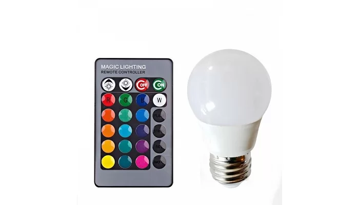 Світлодіодна LED RGB лампочка з пультом управління EMCORE LA-035, фото № 2