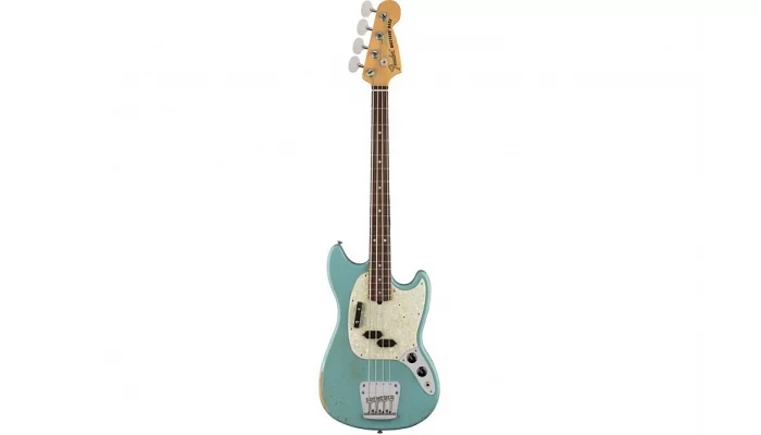 Бас-гитара FENDER JMJ MUSTANG BASS RW FADED DAPHNE BLUE, фото № 1