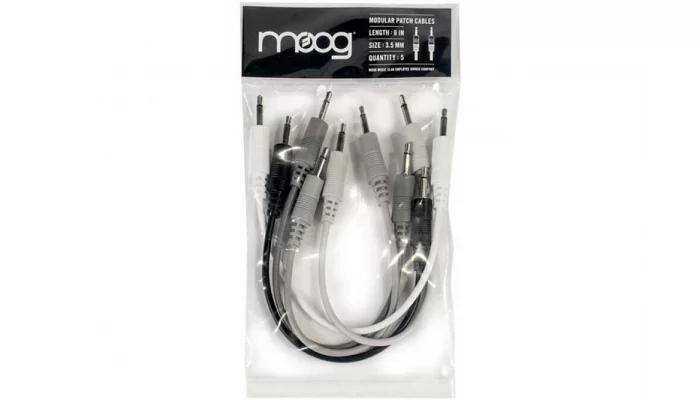 Набор из 5 коммутационных патч-кабелей для использования с аналоговыми синтезаторами MOOG Mother 6 C, фото № 2