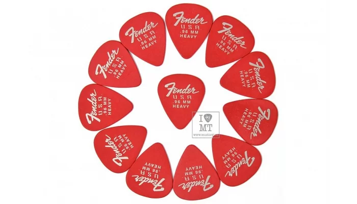 Набір медіаторів FENDER 351 DURA-TONE .96 12-PACK, FIESTA RED, фото № 3