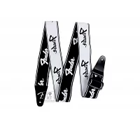 Ремінь гітарний FENDER WEIGHLESS 2 '' RUNNING LOGO STRAP BLACK / WHITE