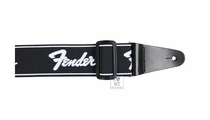 Ремень гитарный FENDER WEIGHLESS 2'' RUNNING LOGO STRAP BLACK/WHITE, фото № 7