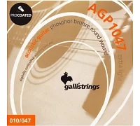 Комплект струн для акустичної гітари Galli PROcoated AGP1047 (10-47) Extra Light