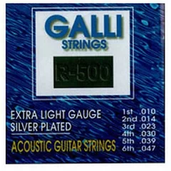 Комплект струн для акустической гитары Galli R500 Silverplated