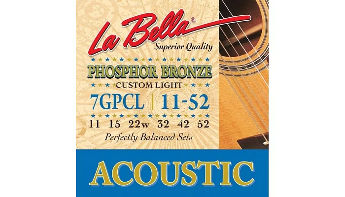 Комплект струн для акустической гитары La Bella Strings L-7GPCL, фото № 1