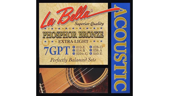Комплект струн для акустической гитары La Bella Strings L-7GPT, фото № 1