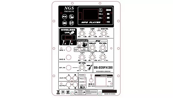 Автономная акустическая система NGS Premium BS-205FX 12", 250Вт, фото № 3