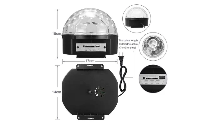 Світлодіодний диско куля EMCORE MBR-004 (MP3), фото № 6