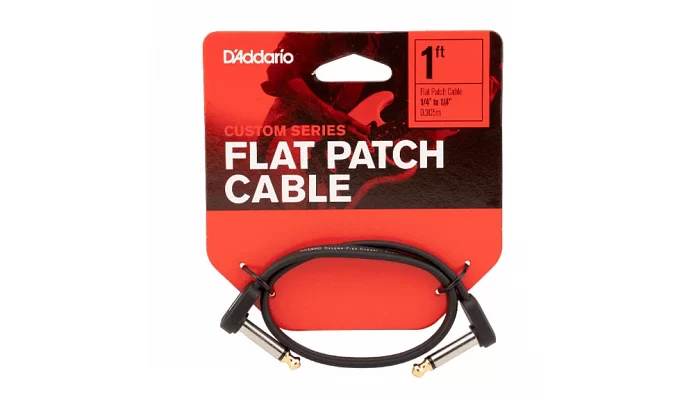 Инструментальный патч-кабель DADDARIO PW-FPRR-01 Custom Series Flat Patch Cable (30cm), фото № 1
