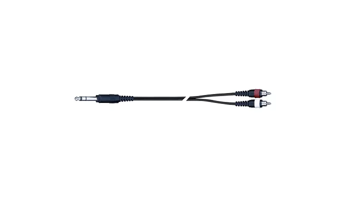 Межблочный кабель стерео джек 6.3 мм – 2 RCA (3 м) QUIK LOK SX12-3K, фото № 1