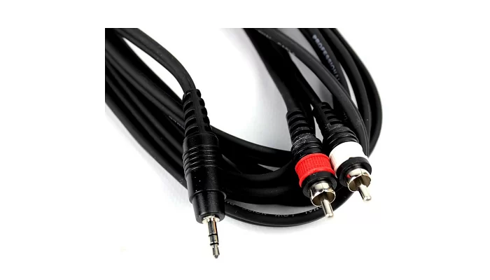 Межблочный кабель стерео мини джек 3.5 мм - 2 х RCA (тюльпан), (3 м) QUIK LOK SX40-3K, фото № 3