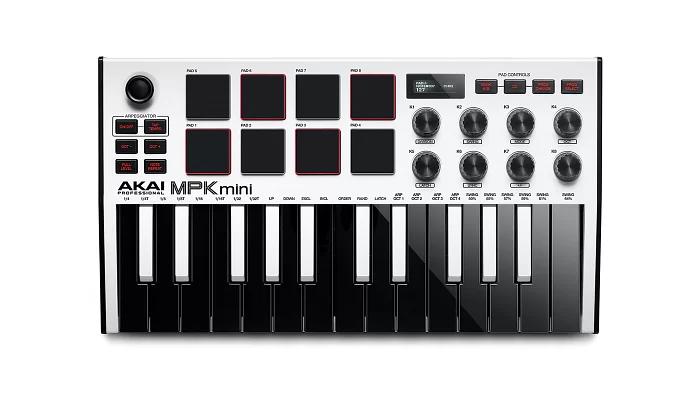 MIDI-контролер AKAI MPK MINI MK3 White MIDI, фото № 1