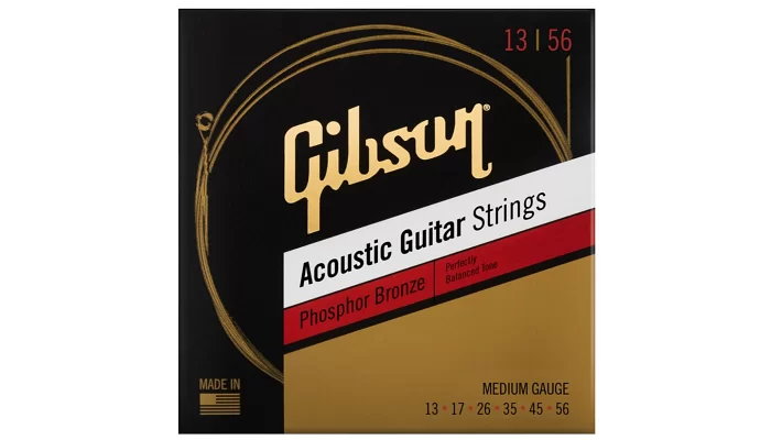Набір струн для акустичної гітари GIBSON SAG-PB13 PHOSPHOR BRONZE ACOUSTIC GUITAR STRINGS 13-56 ULTRA-LIGHT, фото № 1