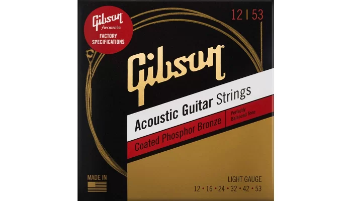 Набор струн для акустической гитары GIBSON SAG-CPB12 COATED PHOSPHOR BRONZE ACOUSTIC GUITAR STRINGS, фото № 1