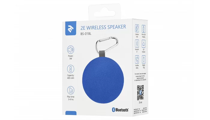 Портативная акустика 2E BS-01 Compact Wireless Blue, фото № 11