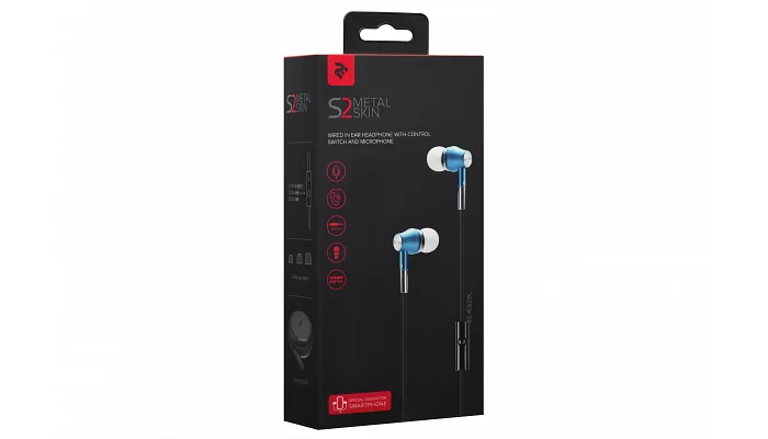 Вакуумні навушники 2E S2 Metal Skin Mic Blue, фото № 7
