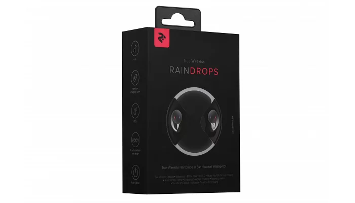 Беспроводные Bluetooth наушники 2E RainDrops True Wireless Waterproof Mic Black, фото № 6