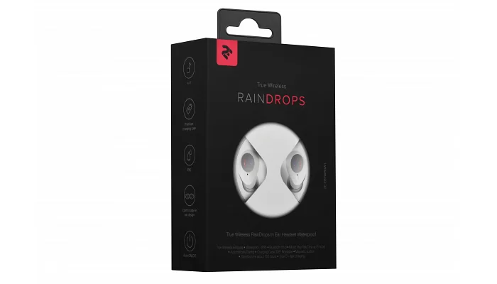 Беспроводные Bluetooth наушники 2E RainDrops True Wireless Waterproof Mic White, фото № 6