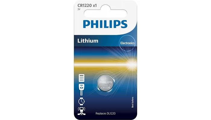 Літієва батарея Philips CR 1220 BLI 1, фото № 1