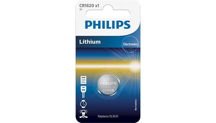 Літієвий акумулятор Philips CR 1620 BLI 1, фото № 1