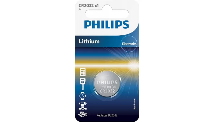 Акумулятор Philips Lithium CR 2032 BLI 1, фото № 1