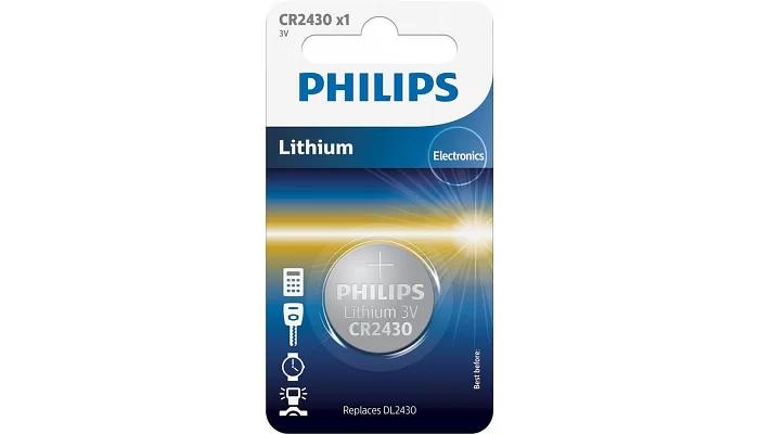Літієва батарея Philips CR 2430 BLI 1, фото № 1