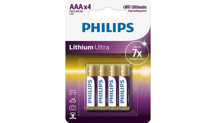 Батарейка Philips Lithium Ultra AAA BLI 4, фото № 2
