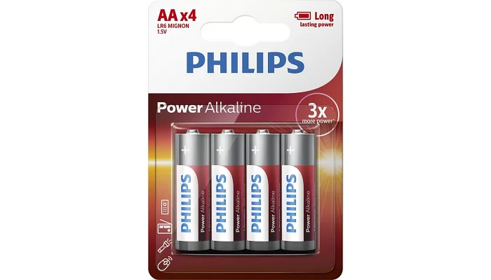 Батарейка Philips Power Alkaline AA BLI 4, фото № 1