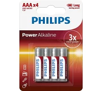 Батарейка Philips Power Alkaline AAA BLI 4
