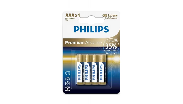 Батарейка Philips Premium Alkaline AAA BLI 4, фото № 1