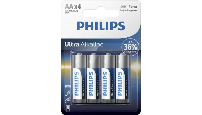 Батарейка Philips Ultra Alkaline AA BLI 4, фото № 1