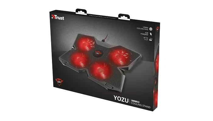 Підставка для ноутбука Trust GXT278 YOZU COOLING (17.3 &quot;) RED LED BLACK, фото № 8