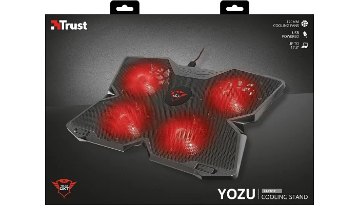 Підставка для ноутбука Trust GXT278 YOZU COOLING (17.3 &quot;) RED LED BLACK, фото № 9
