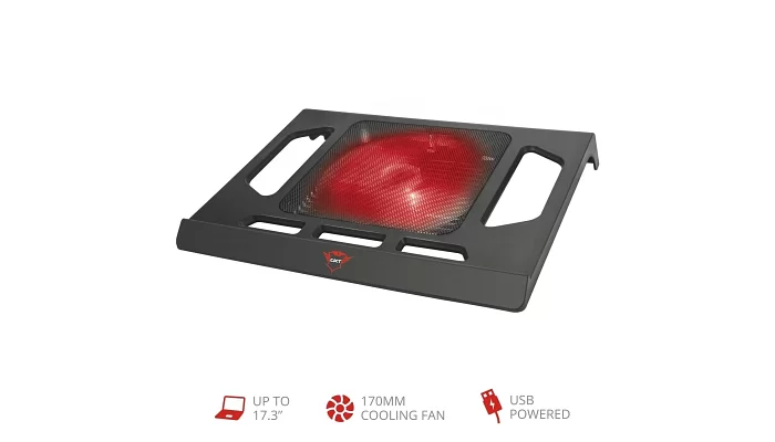 Подставка для ноутбука Trust GXT 220 Kuzo (17.3") RED LED Black, фото № 6