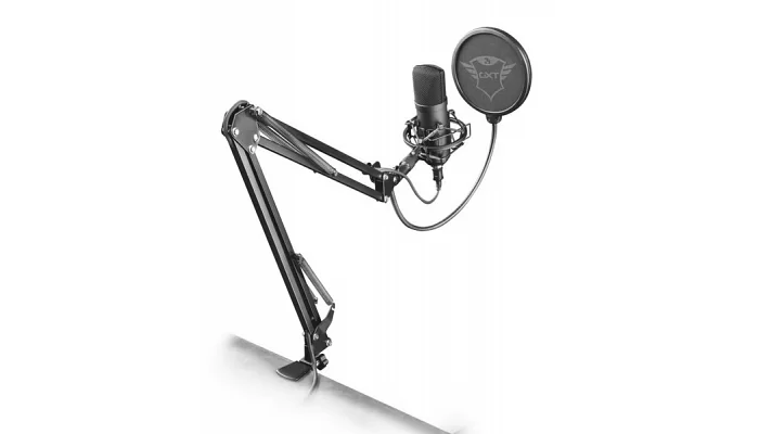 Студийный микрофон с настольной стойкой "пантограф" Trust GXT 252+ Emita Plus Streaming USB Black, фото № 1